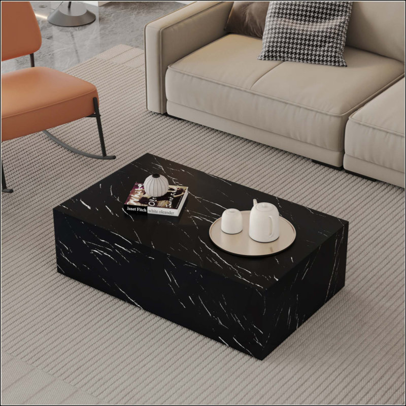 Table basse en bois aggloméré texturé Marble