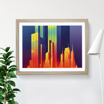 Spellbinding Skyscraper Skyline Abstract - Framed Print