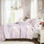 Housse de couette simple / simple en microfibre TG, 2 pièces motif cachemire floral, fermeture à boutons, motif cachemire rose doux et rétro, lavable à la machine
