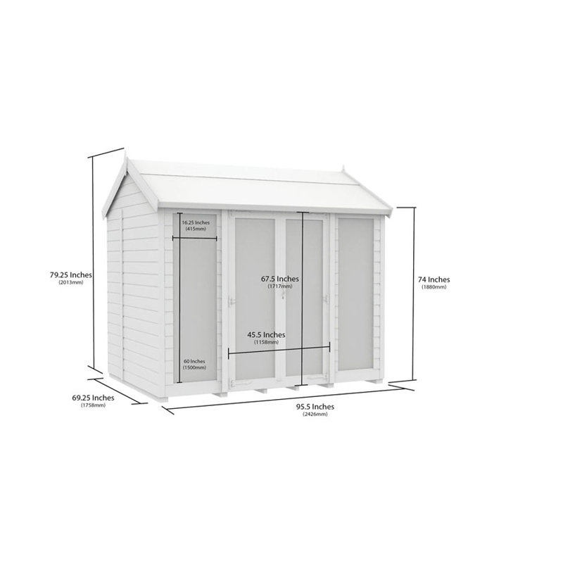 Apex Summer House (Full Height Window), 6ft x 8ft