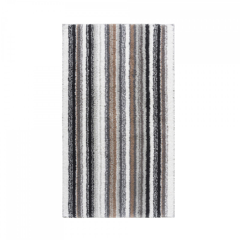 Venice Striped Bath Rug, 24'' W x 39'' L, Gray