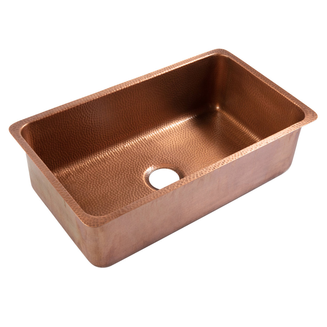 Rivera Copper 31" Single Bowl Undermount Kitchen Sink Sinkology