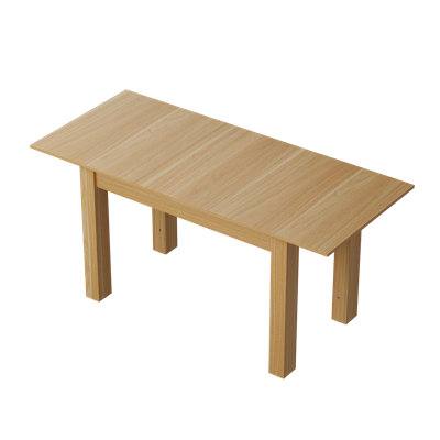 Extendable Dining Table 4 to 6 Seater, 120-160cm Solid Pine Wood Kitchen Table, Space Saving