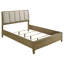 Ensemble de chambre pour grand lit 4 pièces Heon, tête de lit capitonnée beige, brun naturel-114566085