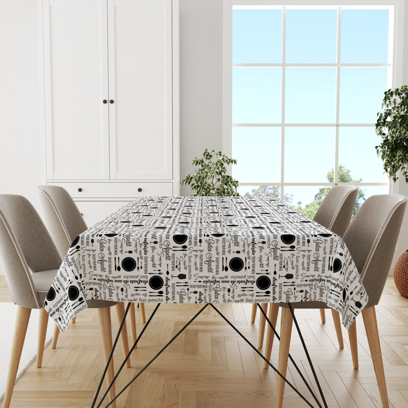 Nappe, Blanc / noir, 126 po x 60 po
