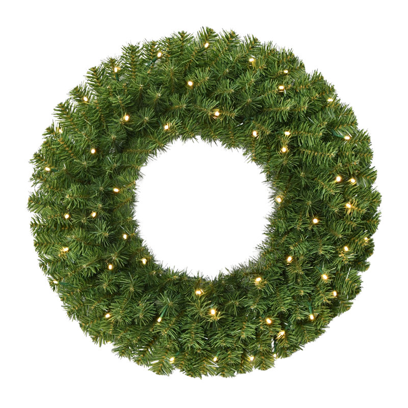 Couronne de Noël artificielle pré-éclairée