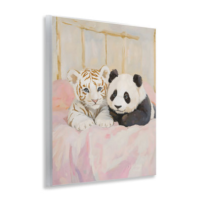 Baby Panda & Tiger Cuddles Wall Plaque, design by The Prints Vibe