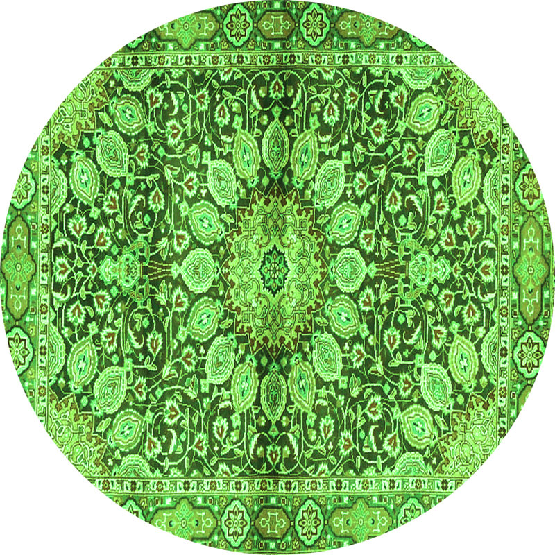 Aminoor Washable Oriental Indoor Rug, Round 8'