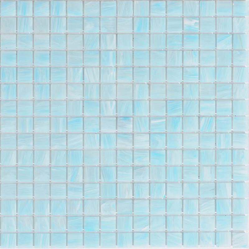Celestial Glass Grid Mosaic Wall & Floor Tile, Columbia Blue