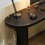 Bureau d'écriture en bois massif noir en forme de L-1364224588-1364224591