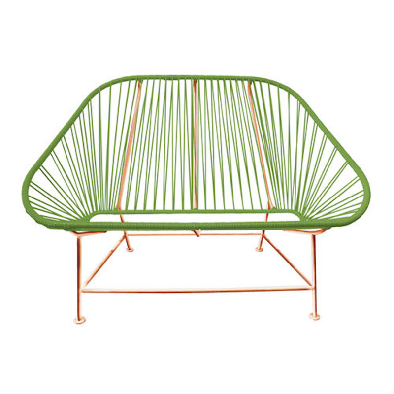 InLove Indoor/Outdoor Handmade Loveseat, Cactus/Copper