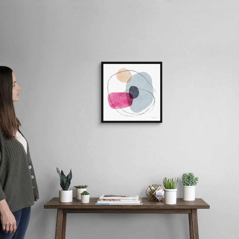 «Think Pink 11» par Lisa Audit - reproduction d'art, Toile avec cadre noir, H 18 po x l 18 po x P 1,75 po