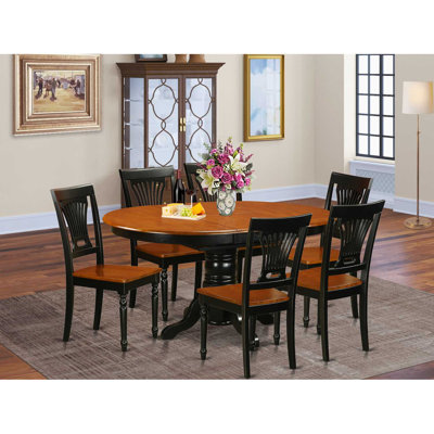 5 Piece Dining Set Includes an Oval Dining Room Table with Butterfly Leaf and 4 Linen Fabric Kitchen Chairs, Saddle Brown