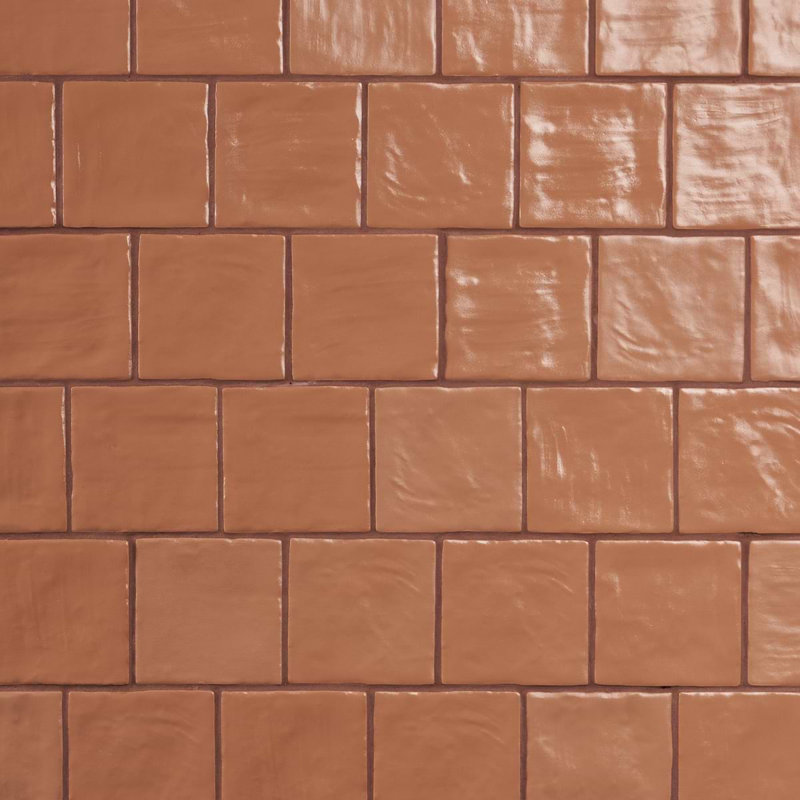 Montauk 4x4 Mixed Finish Ceramic Tile, Terracotta