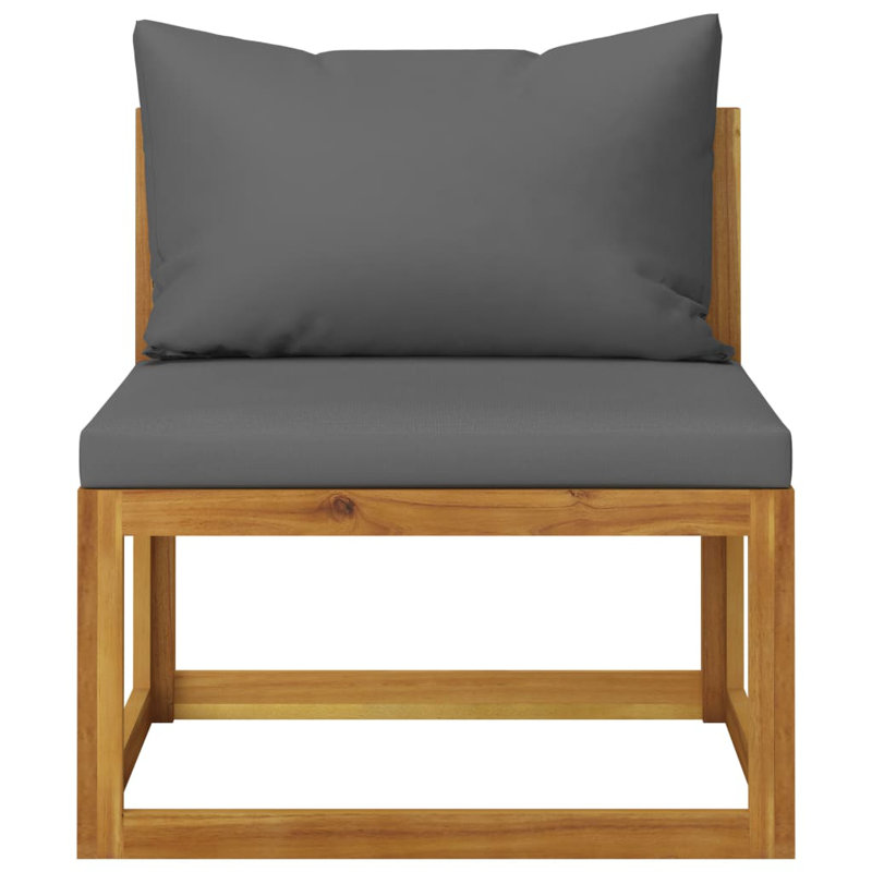 12 Piece Lounge Chair with Cushions, Dark Gray