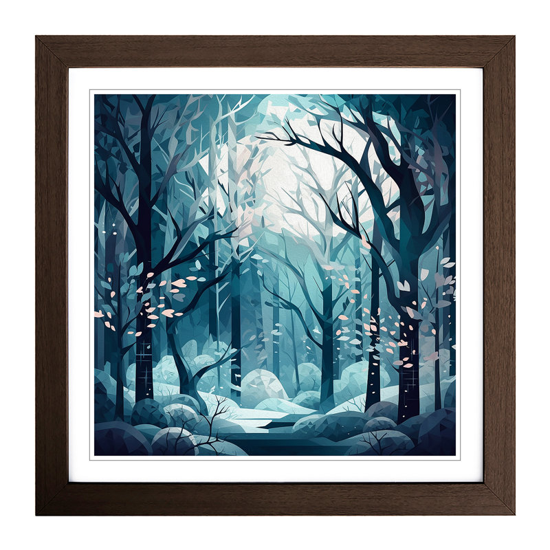 Winter Forest Conceptual Art - Framed Print, Walnut