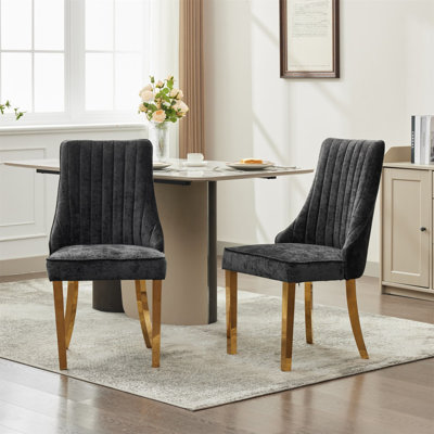 Chaise d'appoint en rayonne de chenille pour salle à manger en rayonne et en chenille