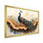 «Hannann Golden Aqua and Wood Peacock Landscape I», art mural paon-15448055-239617168-15448048