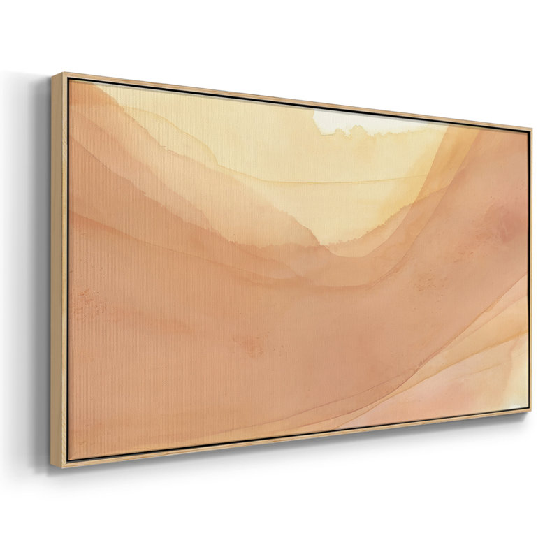 Coucher de soleil couchant I - Toile tendue avec châssis encadré - Prêt à être accroché, H 21 po x l 41 po, Naturel