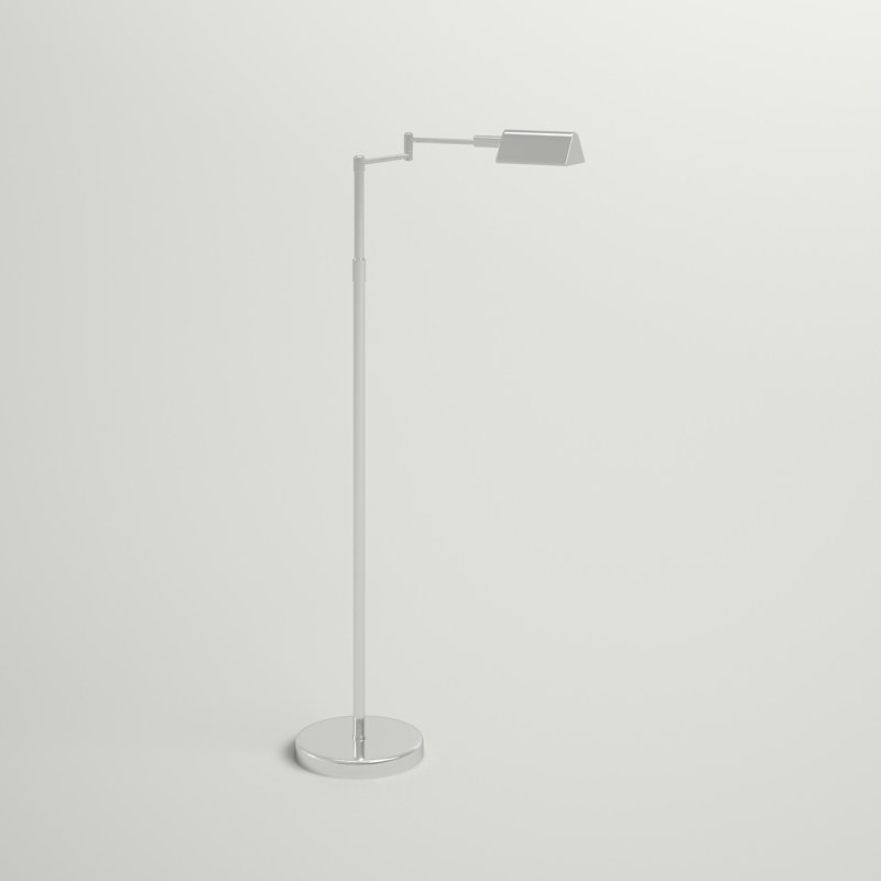 Hovey 50.25 " LED Task Floor Lamp, Satin Nickel