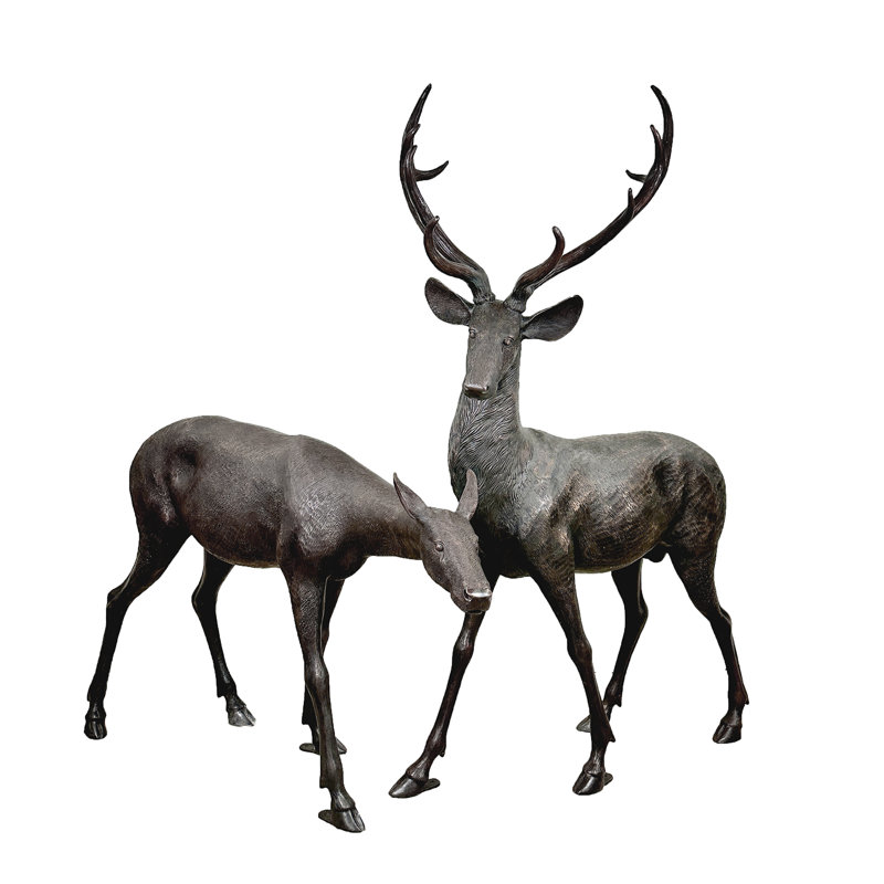 Deer Bronze Garden Statue