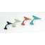 Ensemble de 4 crochets muraux pour la queue de baleine en fonte Albaugh en émail blanc, turquoise, corail et bleu - l 5 po x H 3,5 po x P 3,5 po