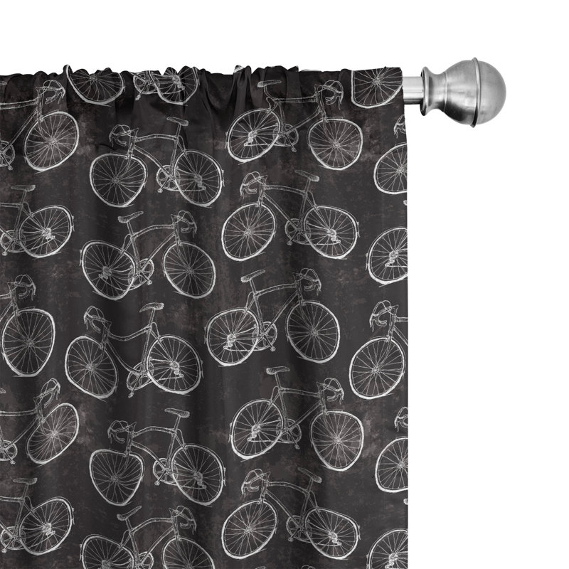 Bicycle Semi-Sheer Rod Pocket Sliding Panel, 28" x 84"