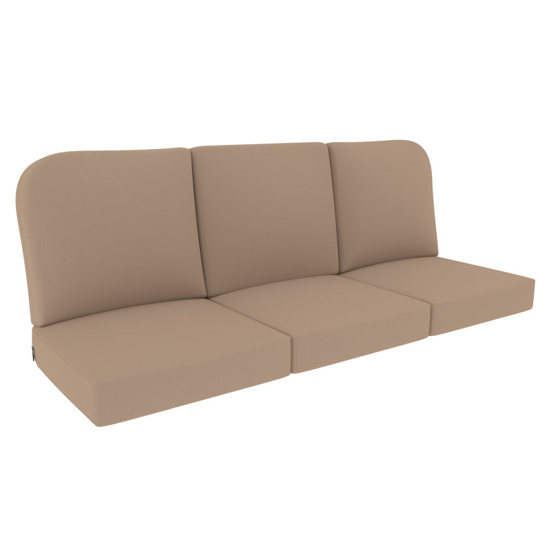 Outdoor 5" Deep Seat Replacement Cushion Set of 3, 22 x 24 Inch Patio Chair Cushions with Water-Repellent & UV-Resistant Olefin Cover, Eco-Friendly Seat & Back Cushions for Patio Furniture