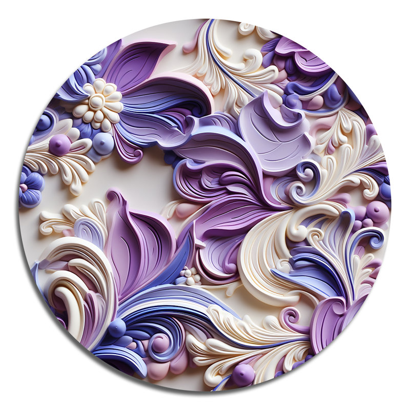 Wooler - Cachemire, art floral rond en métal, H 36 po x l 36 po