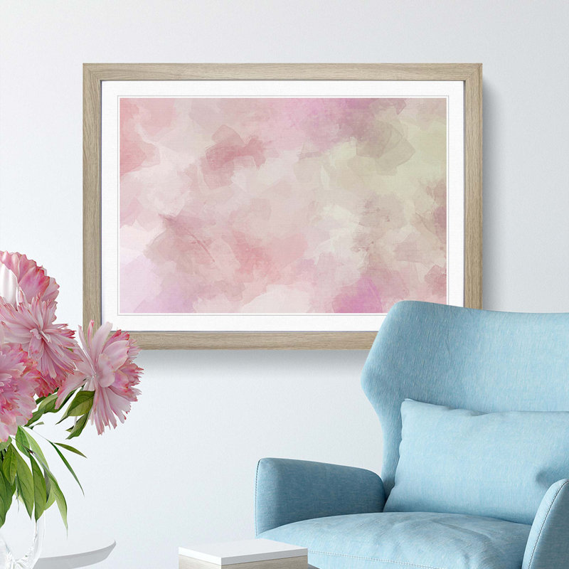 Forgetting Time in Abstract - Picture Frame Graphic Art Print, 48cm H x 65cm W x 2cm D, Oak Framed
