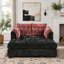 Canapé méridienne surdimensionné de 139 cm avec accoudoirs, coussins et tissu chenille-1490005939