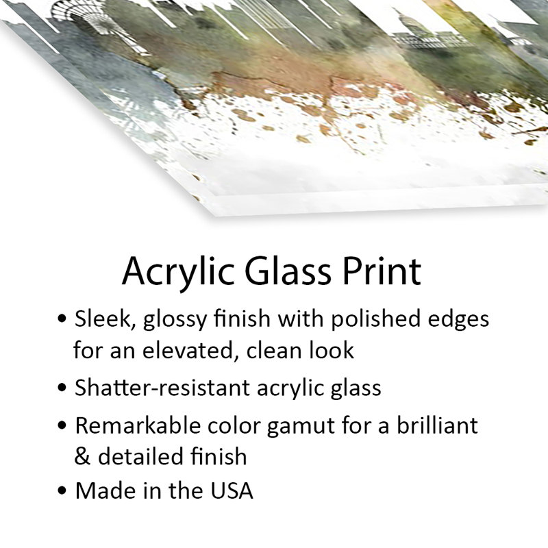 «Atlanta Skyline», impression sur verre acrylique, H 16 po x l 24 po x P 0,25 po