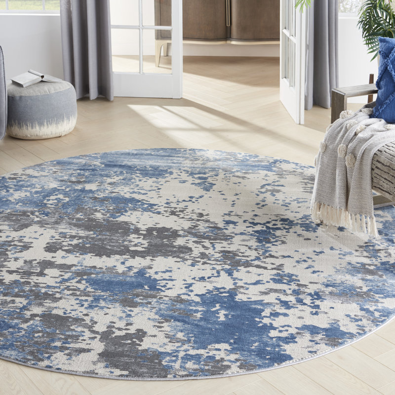 Abstract Indoor Rug, Round 5'3"
