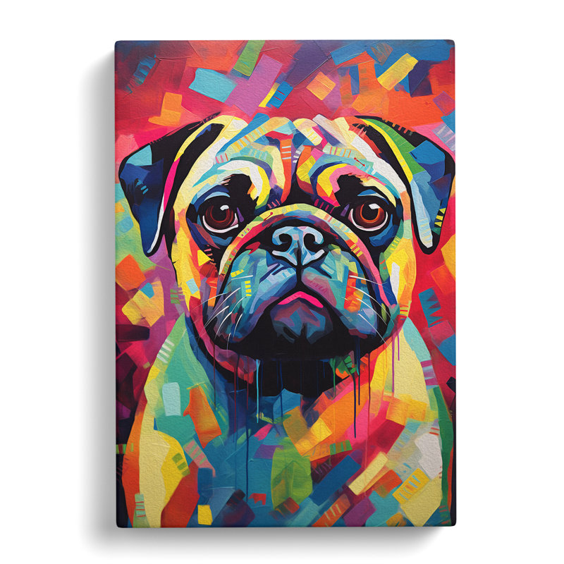 Pug Modern - Wrapped Canvas, 50cm H x 35cm W x 3cm D