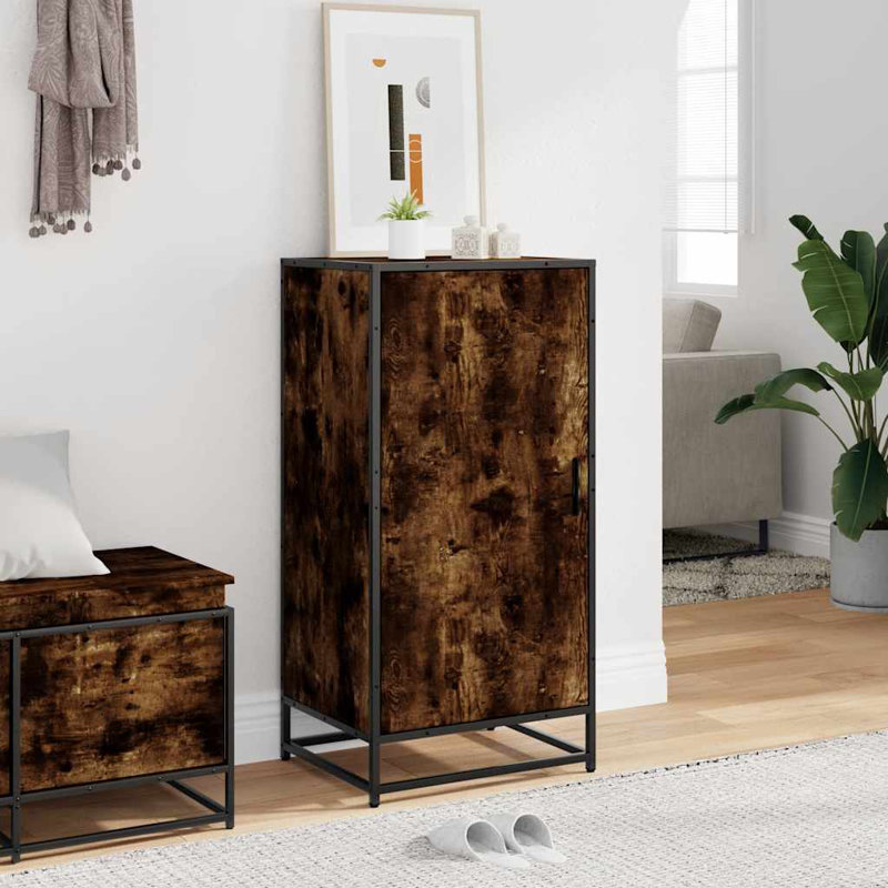 10 Pair Shoe Rack, Smoked Oak