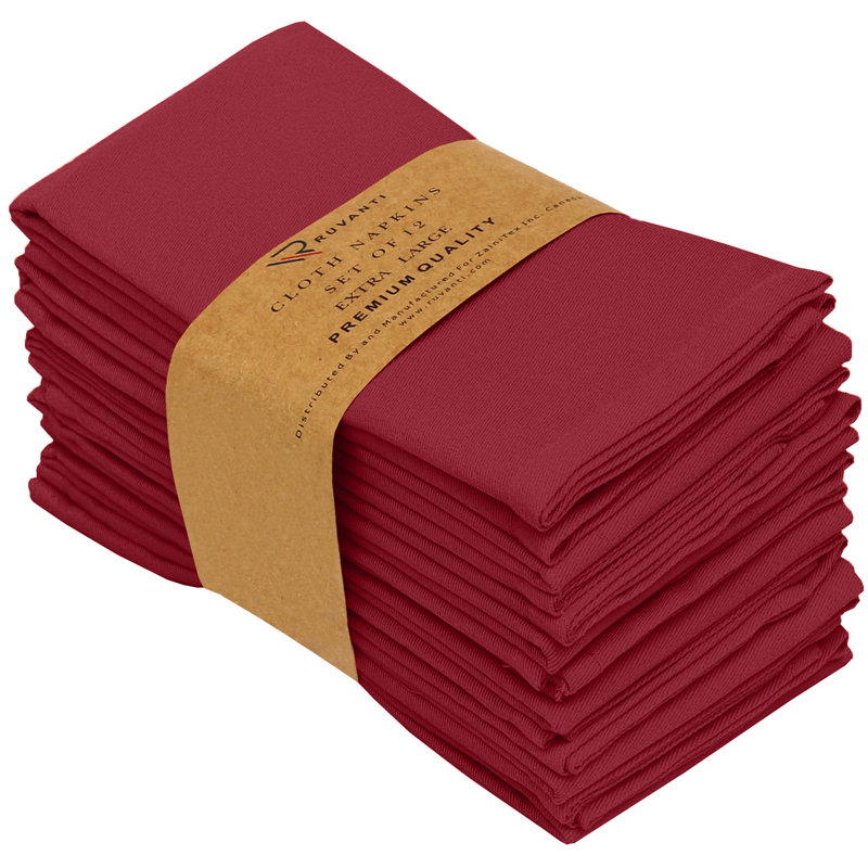 Poly Cotton Enrich Twill Cloth Napkins, Burgundy