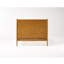 Lit plateforme simple en bois massif taille TG - acacia naturel, pieds évasés et structure renforcée en métal-1955434828