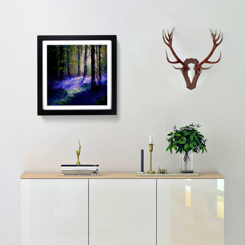 Single Picture Frame Print on Wood, Black