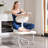 Off White Cross Legged Office Chair - Teddy Fabric, Height Adjustable Wider Backrest/Seat, Wheels (Meditation/ADHD/Yoga Chair For Adults)