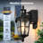 Motion Sensor Outdoor Wall Lights with GFCl Outlet, 16.4" H Black Dusk to Dawn Porch Light Outdoor