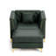 Canapé Chesterfield 1 place modulaire avec coussins capitonnés vert pour salon, appartement-132951355-132951357