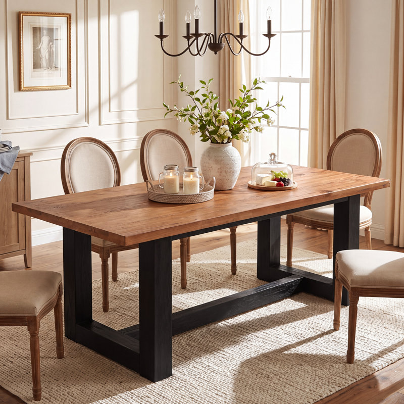 Solid Wood Base Dining Table
