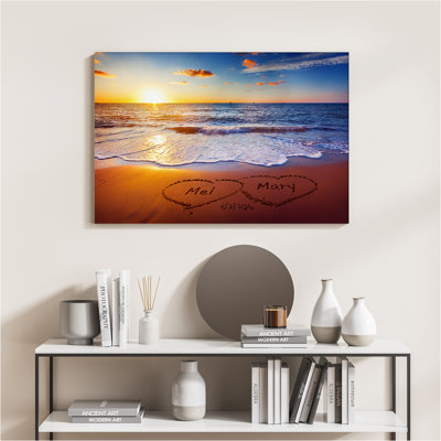 Art mural personnalisé sur toile Sunset Beach