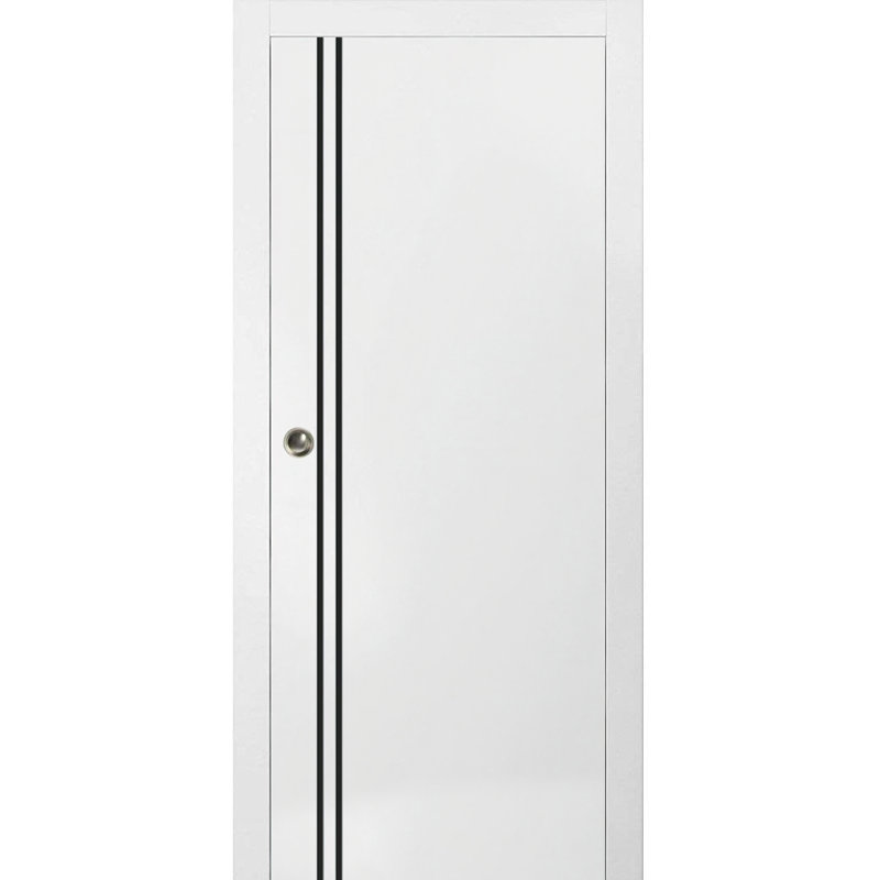 Portes françaises en bois massif massif, 30 po x 96 po, Satin blanc