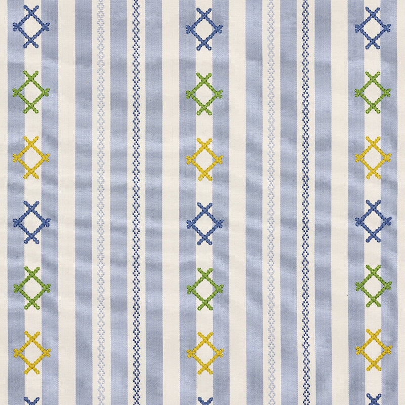 Rhodes Stripe Fabric, Sky