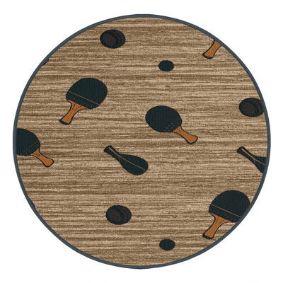 Washable Table Tennis Sports Area Rug
