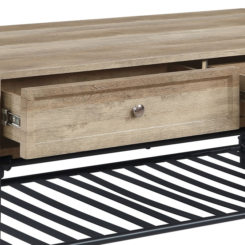 Table basse en chêne et gris sable