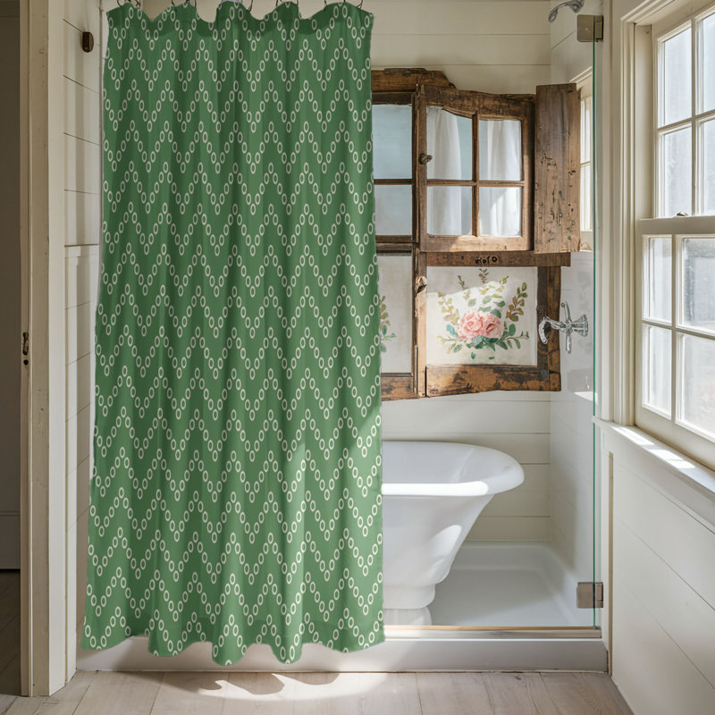 Rideau de douche Green Linen - Premium, H 74 po x l 71 po