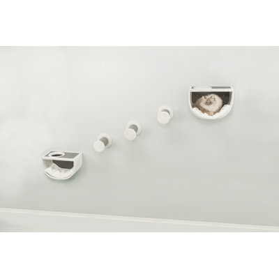 TRIXIE Eden Wall Mount Cat Tree Lounging Set 2 Condos 3 Steps Elevated Cat Furniture Cat Scratcher