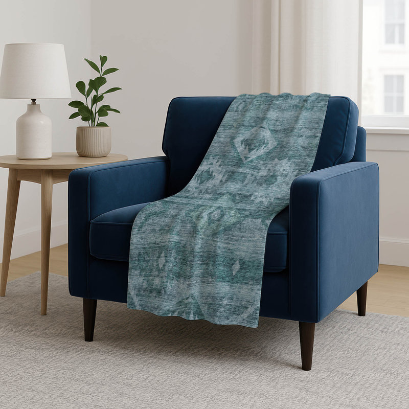 Jeté Sherpa ASB837 Southwest Addison, Teal Geometric